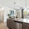 a kitchen with a large island