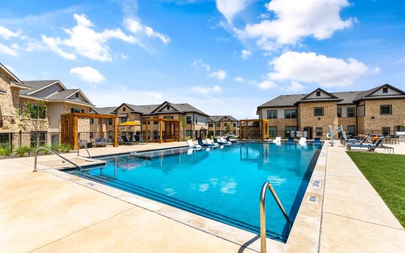 a swimming pool in a backyard